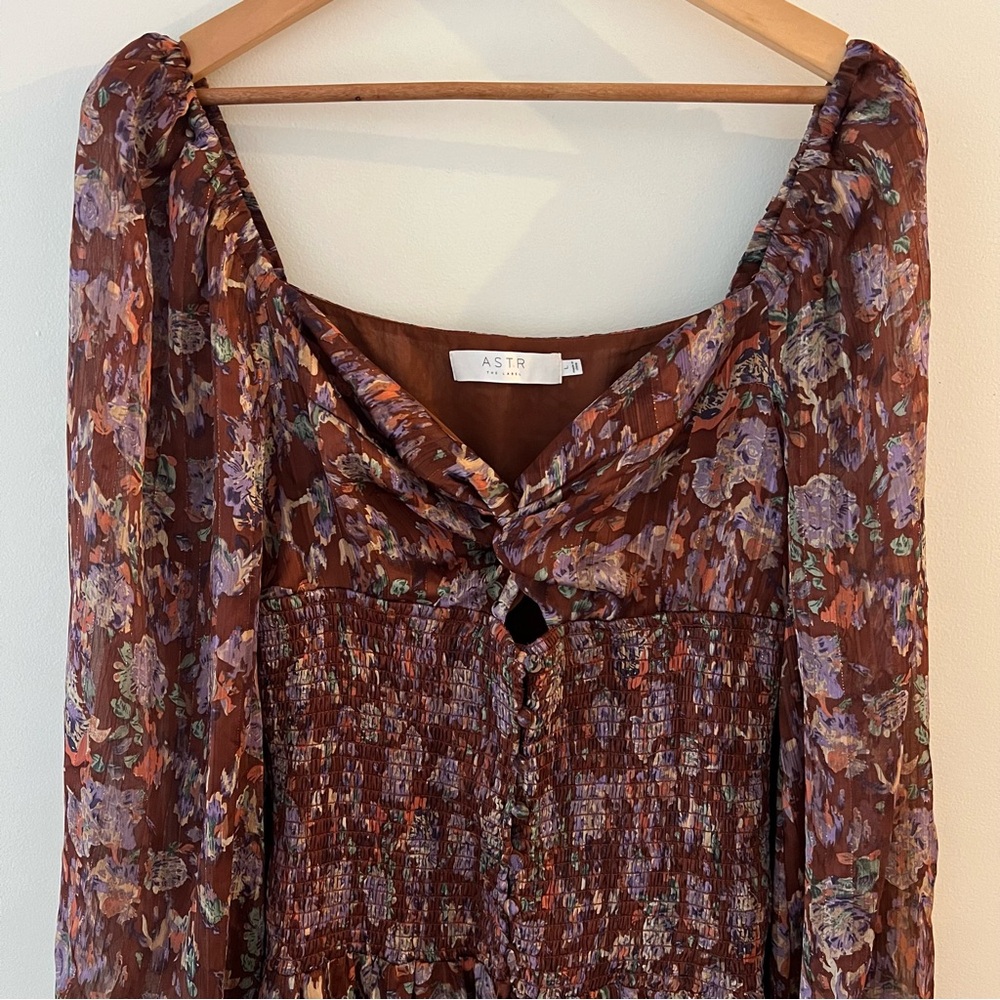 ASTR the Label Arlette Floral Long Sleeve Maxi Dress New with Tags Size Large - Picture 11 of 16